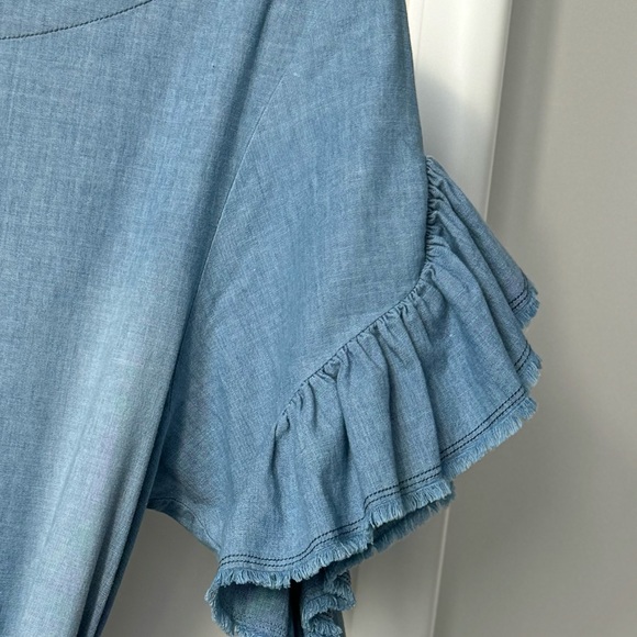 Isabel Etoile Marant Cotton Wrap Mini Dress in Blue. Size 38 - Picture 9 of 10